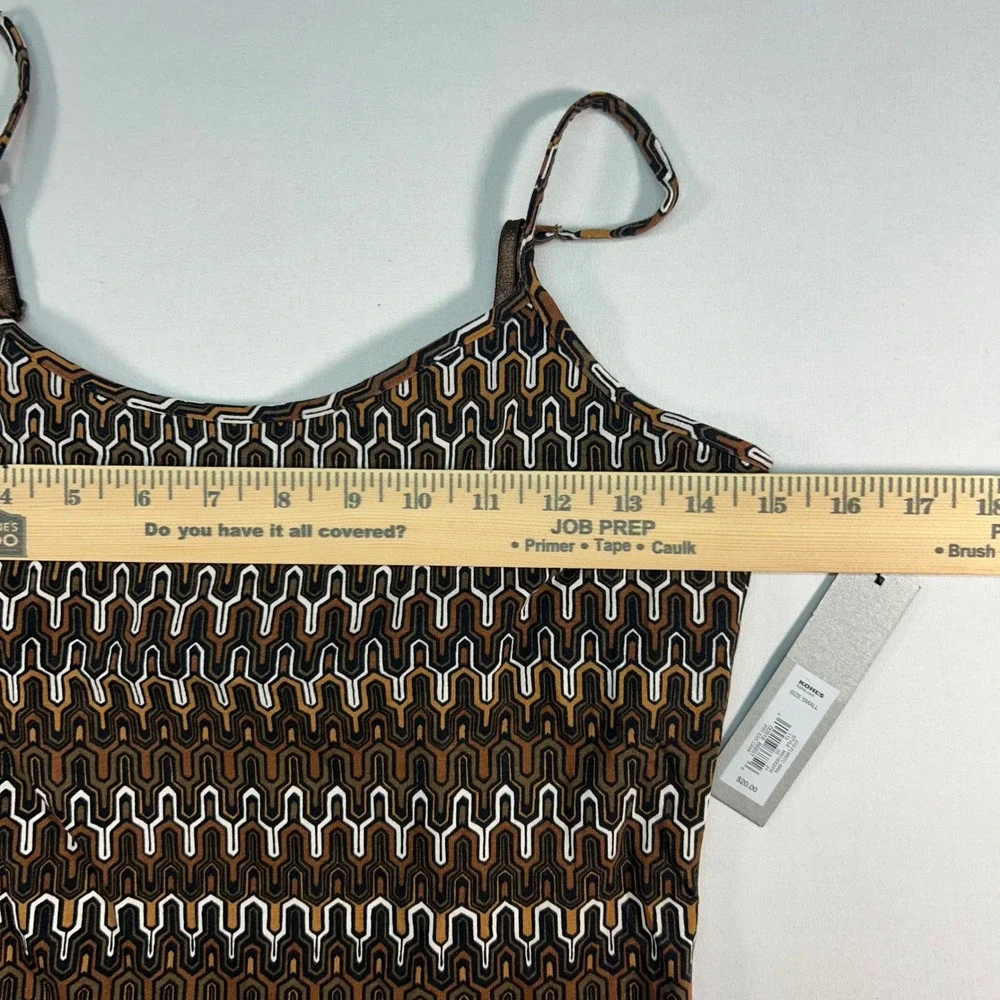 Apt 9 Essentials Womens Small Brown Geometric Print Camisole Tank Top NN19002PR